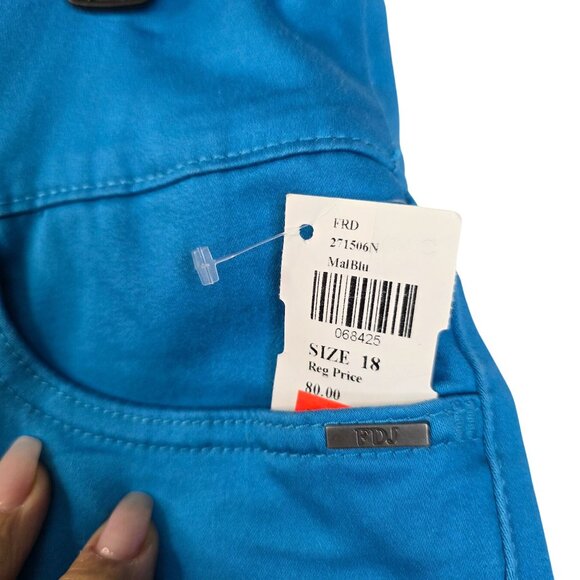 French Dressing Jeans Bermuda Shorts 18 Malibu Blue Stretch Casual Summer - Picture 2 of 8